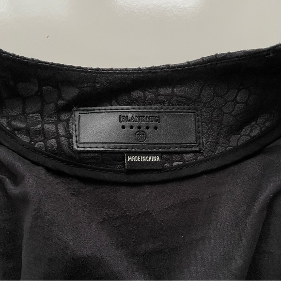 BLANKNYC Black Faux Leather Croc Skin Open Front Waterfall Jacket Size XS - Picture 5 of 9